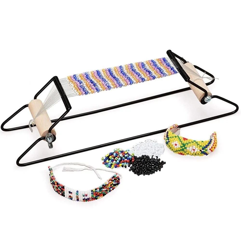 

New Stainless Steel Bead Weaving Beading Machine Wood Handle Handmade Knitting Tool Beads Knitter for Hand Crafts