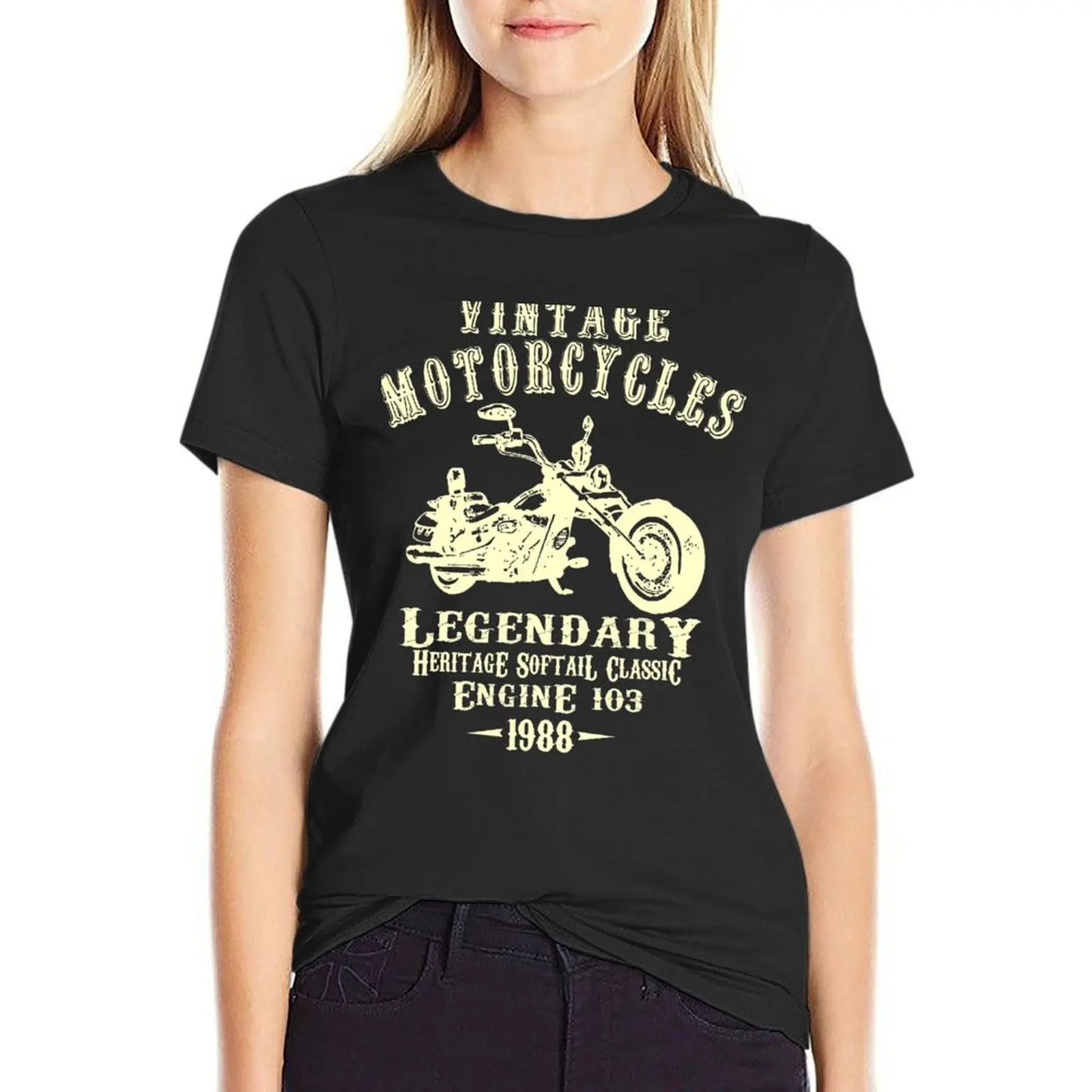 

Legendary Classic motorcycle T-Shirt quick-drying vintage customs oversized t-shirts for Women graphic tees funny