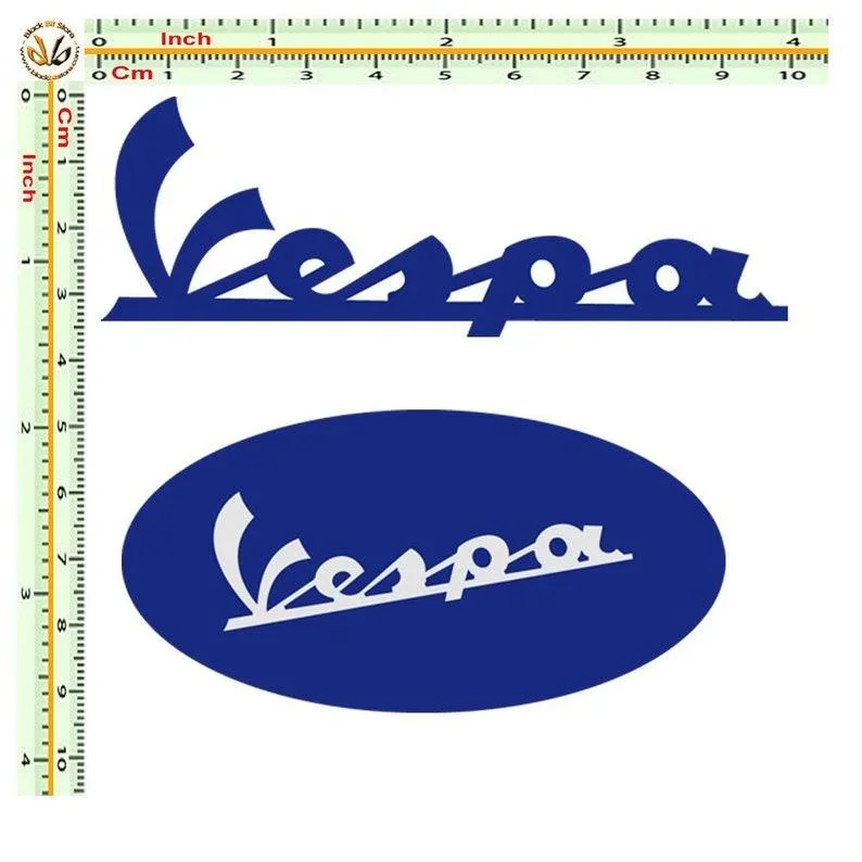 

For 1Set Vespa oval blue stickers discounted stickers vespa cropped helmet car motorcycle helmet 2 pcs.