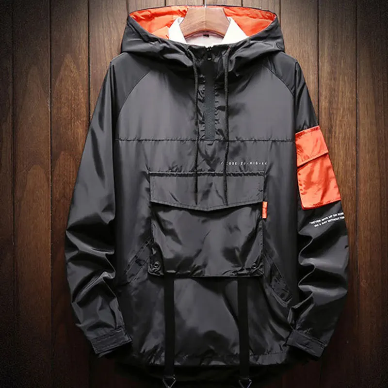 2023 New Men's Pullover Hooded Windbreaker Jacket Outdoor Sports Jacket Waterproof Lightweight Windbreaker Jacket
