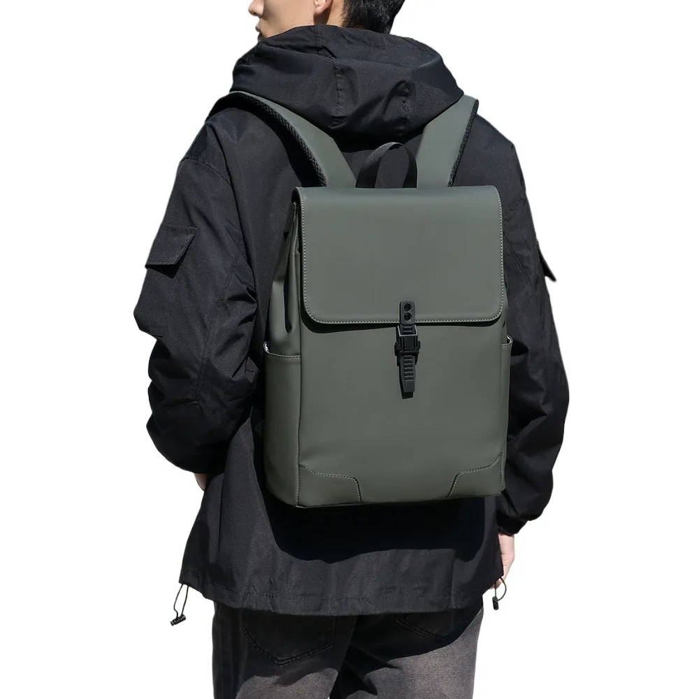 

Men's backpack leather computer backpack men's schoolbag