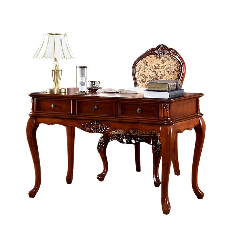 

European-style small desk, solid wood desk with drawer desk, boss table study full set