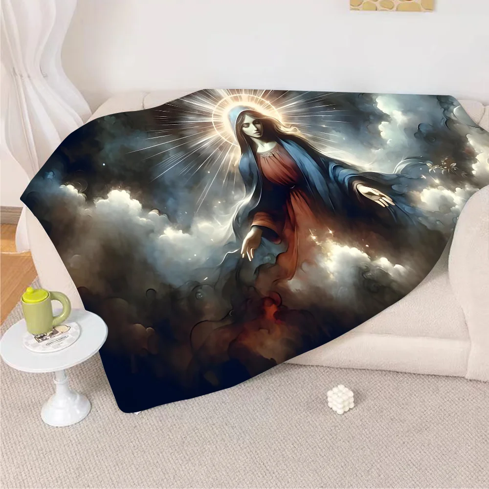 

American Maria's Virgin Mary Tapestry Blanket Design Lightweight Throw Blanket For Dorms, Naps, Living Room, Office,Sofa