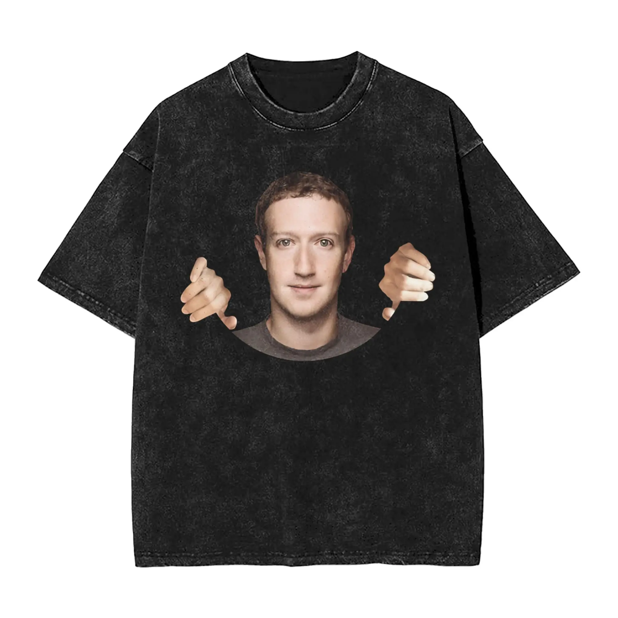 Harajuku Washed Shirts Mark Zuckerberg is watching Novelty T-Shirts Harajuku  Streetwear Short Sleeve Summer Tee Shirt
