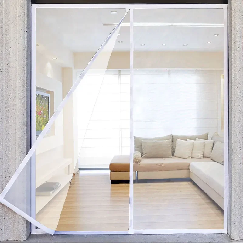 DTGJ Magnetic Screen Windows Mosquito Net White Air Tulle Anti-insect Curtains Invisible Mesh Customized special size Fiberglass