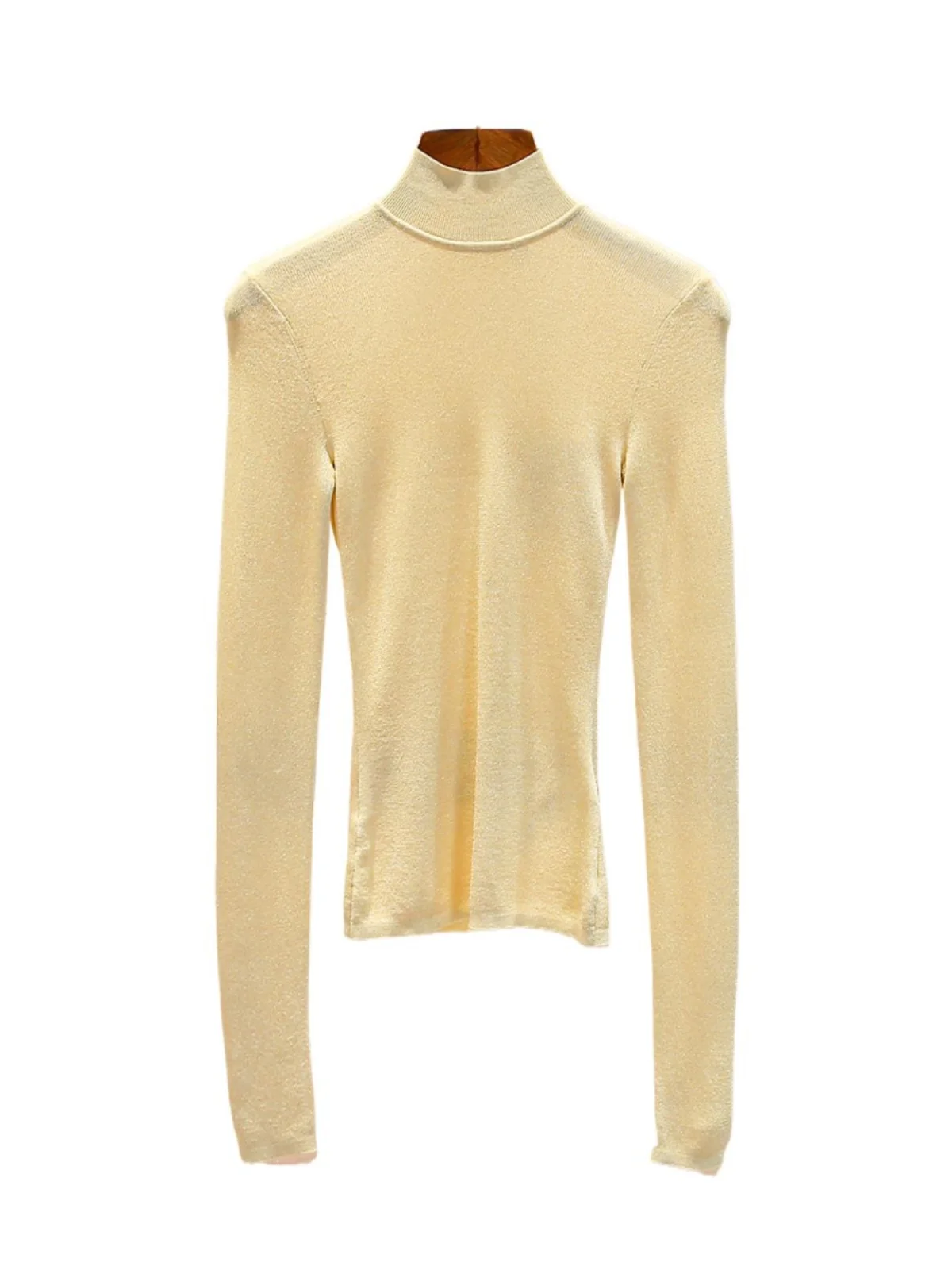 

Ele Women's Slim Fit Knitted Top f High Collar Soft Sle Spring Collection by SP Home South Oil Premium Faion Brand