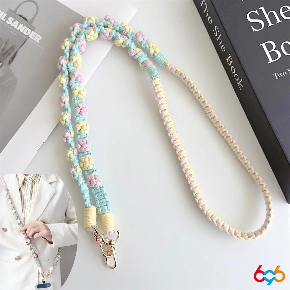 

Women Handmade Cat Paw Weaving Hanging Rope Keychain Mobile Phone Pendant Can Be Slung Diagonally Cute Durable Ropes Gift