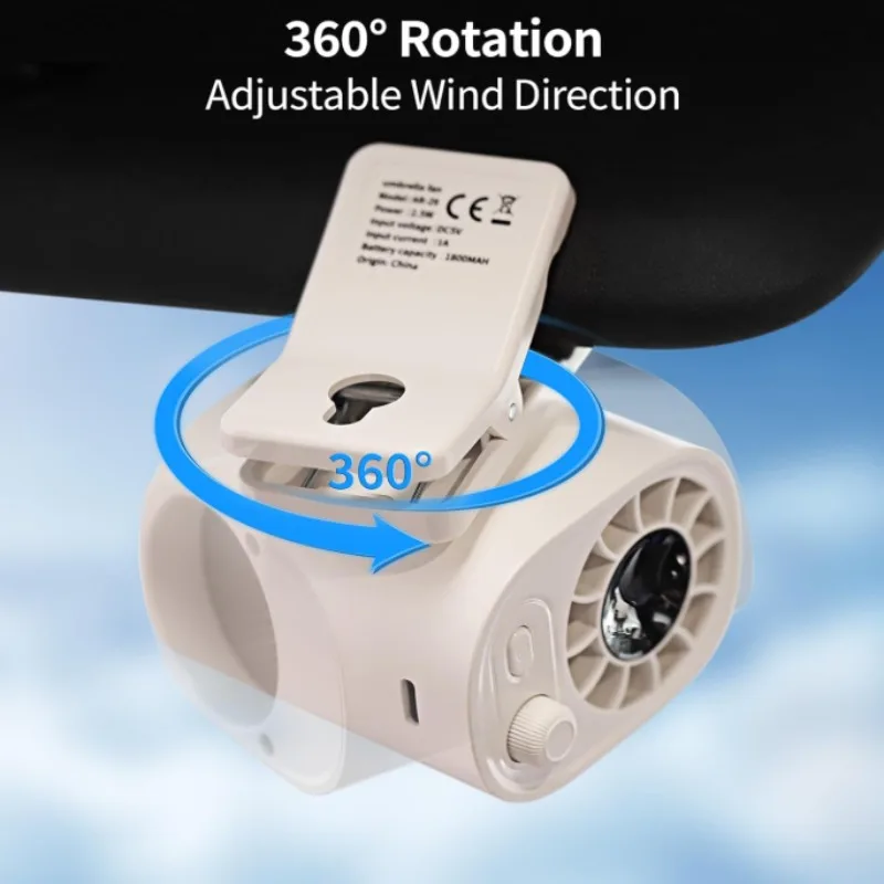 Car Clip on Fan with LED Display 100 Speed Adjustable Portable USB Rechargeable 1800mAh Battery Personal Cooling Mini Fans 2026