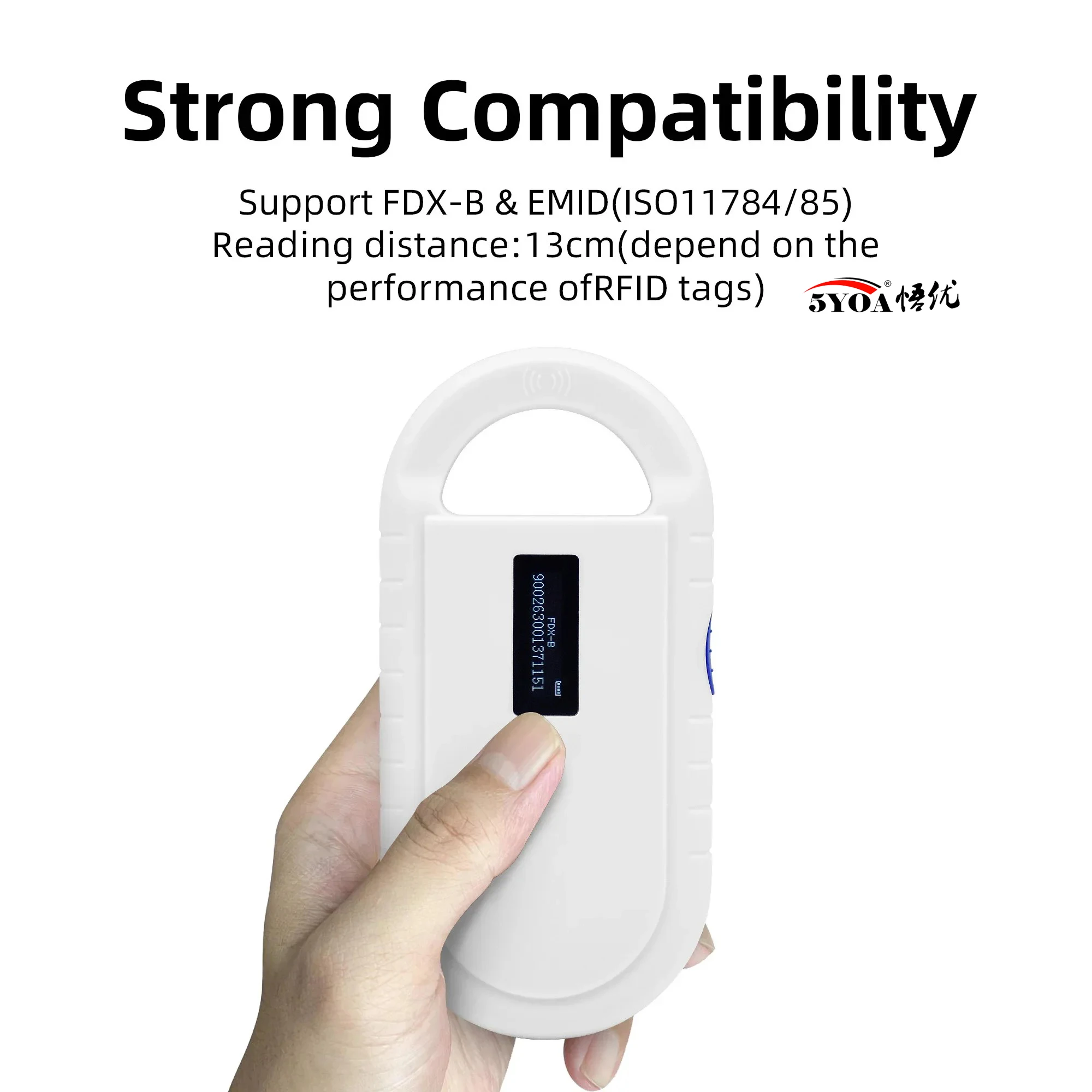 5YOA PT160 Pet Scanner Animal ID Reader OLED Display ISO11784/5 Chip Transponder USB RFID Handheld Microchip Scanner