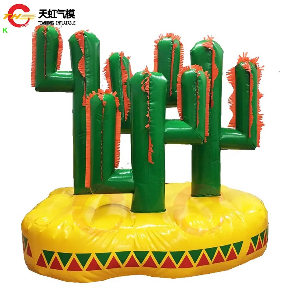 Portable Inflatable Cactus Ring Toss Game Fun Party Rental Hoopla Toss Inflatable Equipment for Kids and Adults Includes Blower