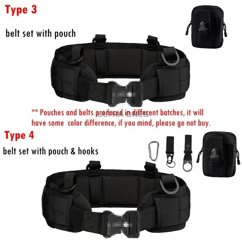 Tactical Padded Belt Airsoft Shooting Combat Molle Soft Belts Training Hunting Climbing Breathable Adjustbale Waistband