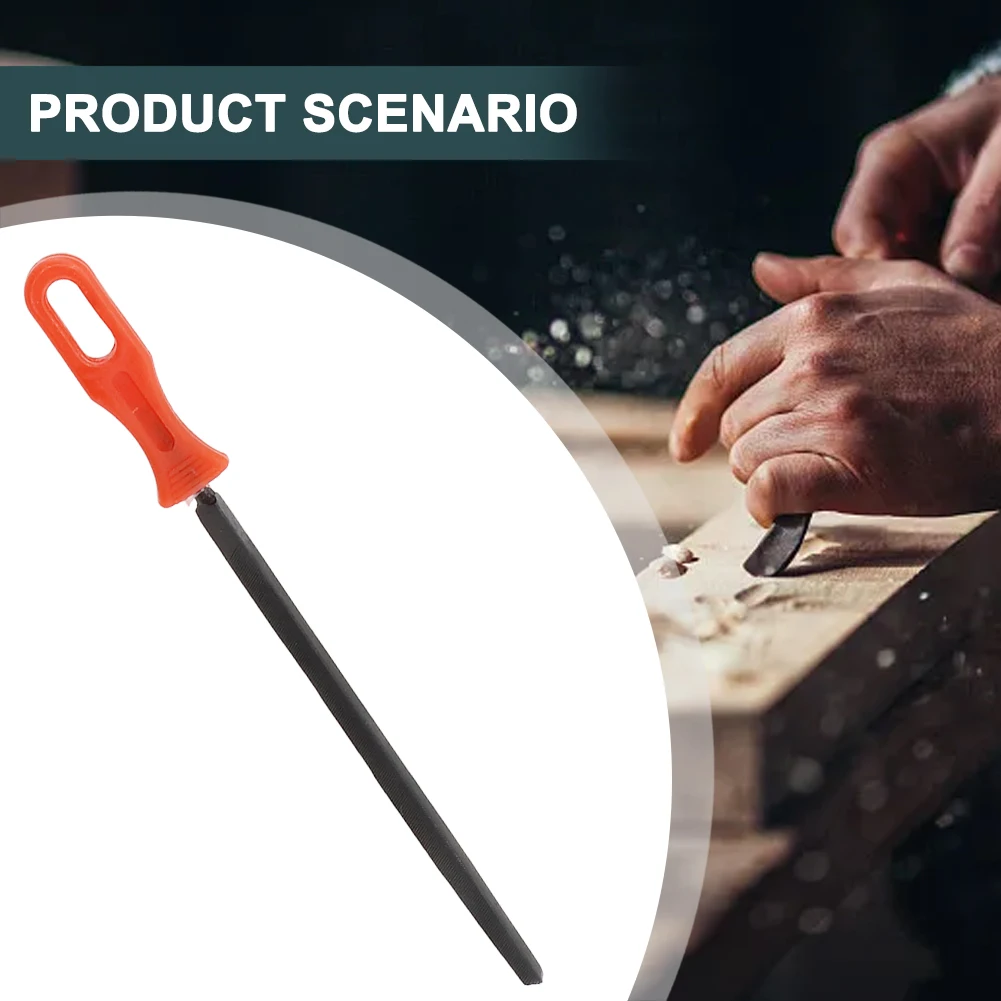 Pratici accessori per seghe Lima triangolare Pezzi da lavoro in gesso da 8 pollici Lucidatura in plastica di legno Acciaio Lunghezza totale 230 mm