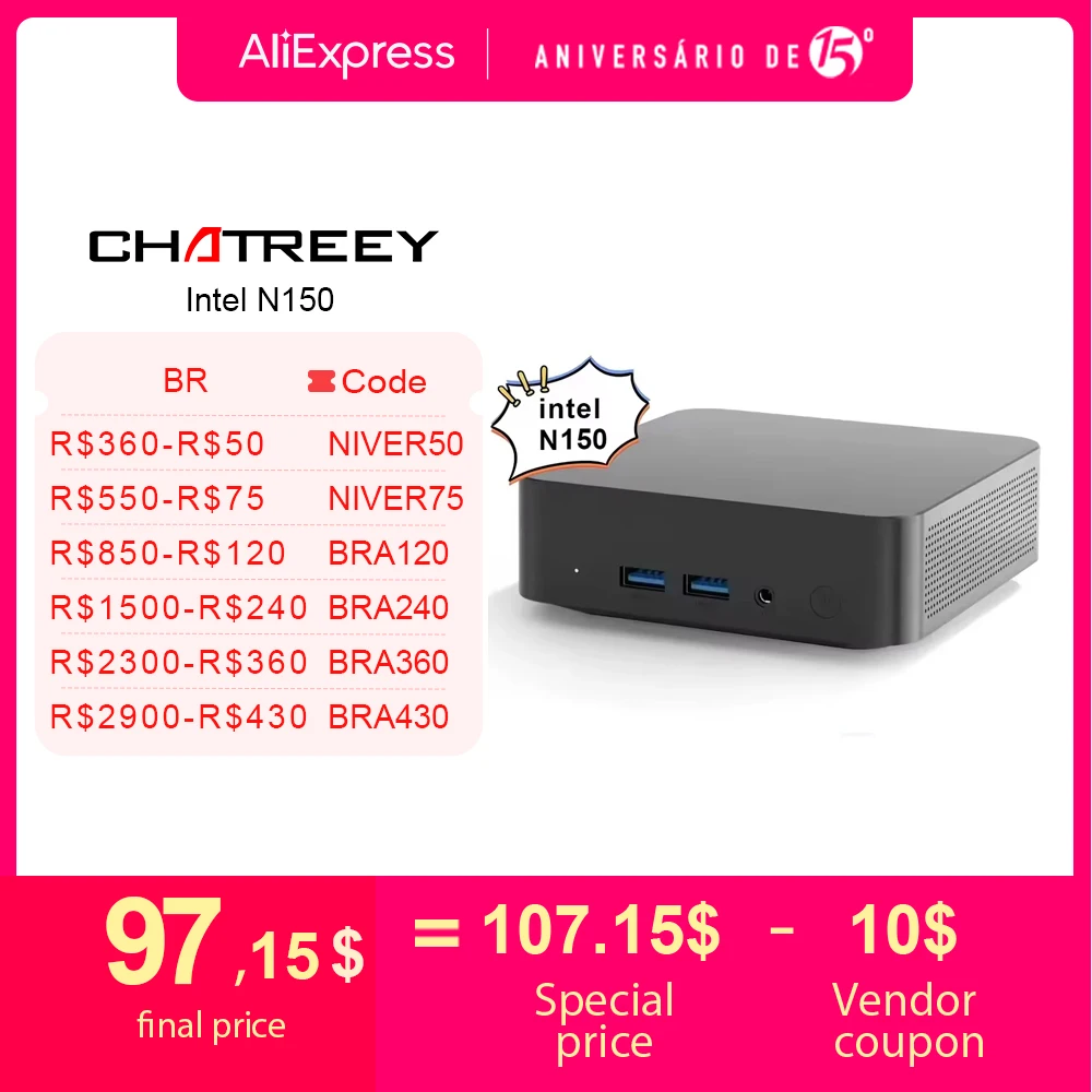 T9H Mini PC Intel Twin Lake N150 WIFI5 Windows 11 Ultra Small Pocket Computer Dual SSD Full Function Type-C 4K 60Hz RGB Output