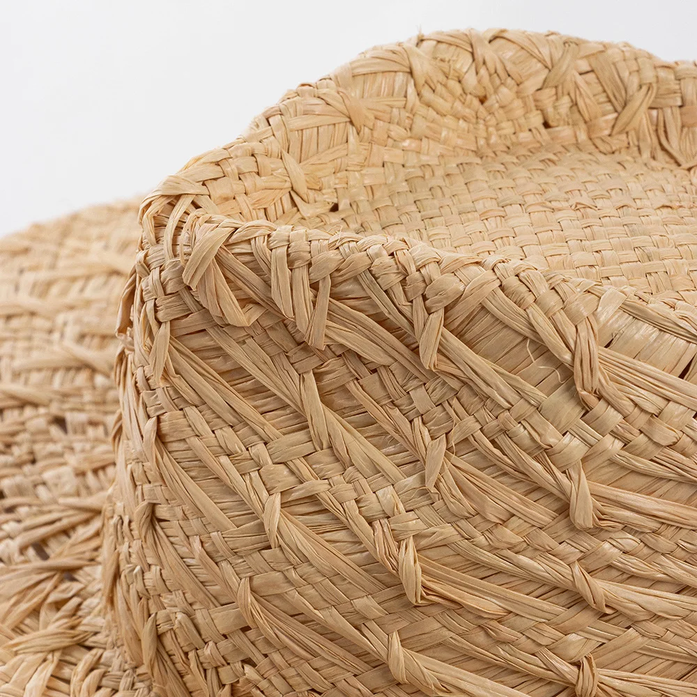 USPOP New Fashion Natural Straw Sun Hats Chic Spring-Summer Hand-Woven Raffia Wide Brim Straw Hat for Beach