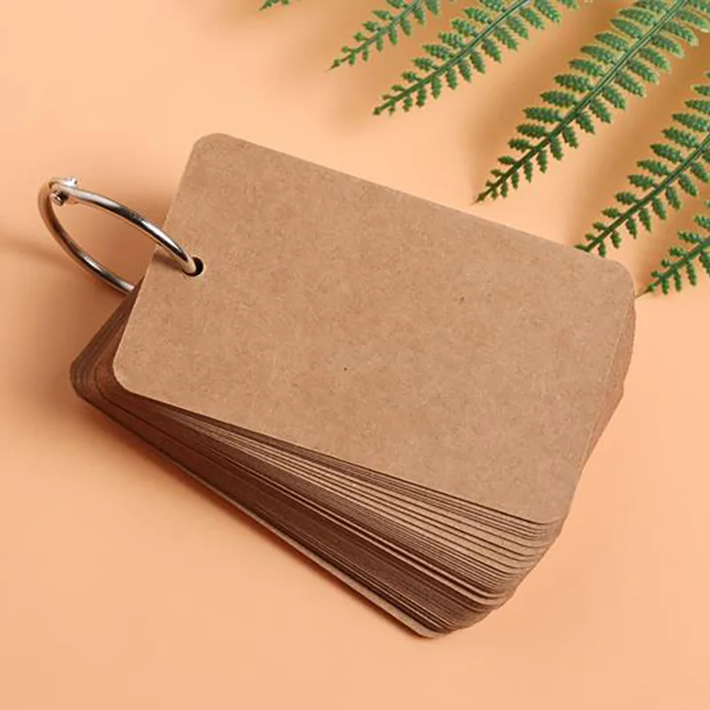 50 Sheets Blank Message Memo Pad Cards Double-Sided Writable New Words Study Memory Graffiti DIY Homemade Literacy Hard Card