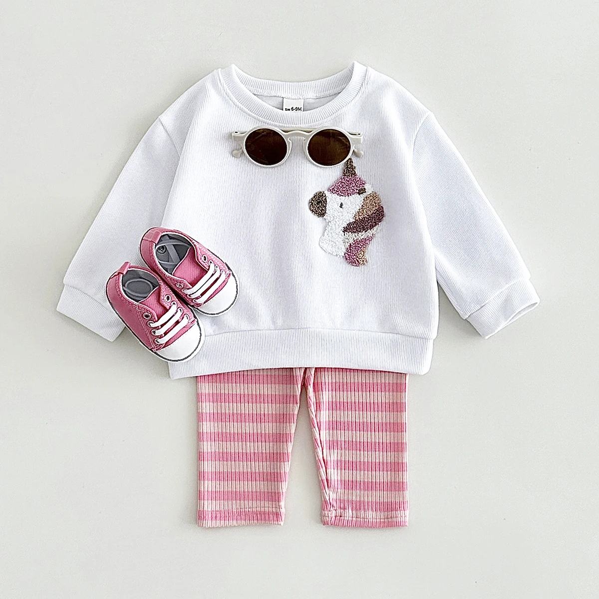 2024 Autumn Baby Clothes Sets Boy Girl Baby Infant Suits Cute Cartoon Animal/Dinosaur Embroidery Warm Top+Pants Newborn Clothes