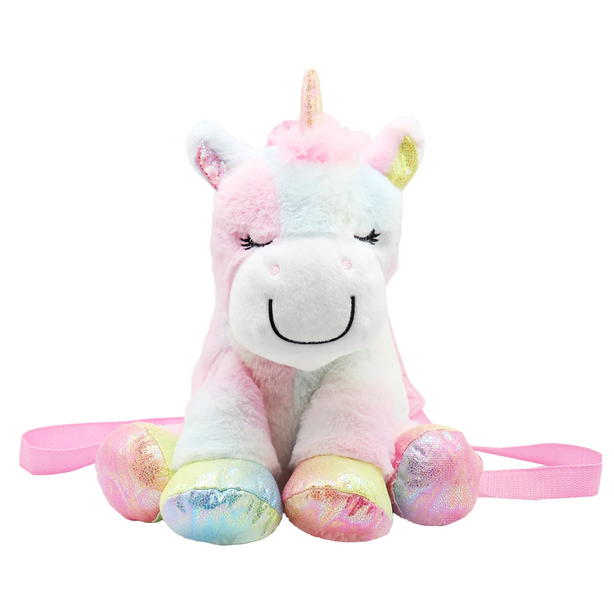 360mmCartoon Bag Colorful Unicorn Action Backpack Cute plush macaron color unicorn backpack