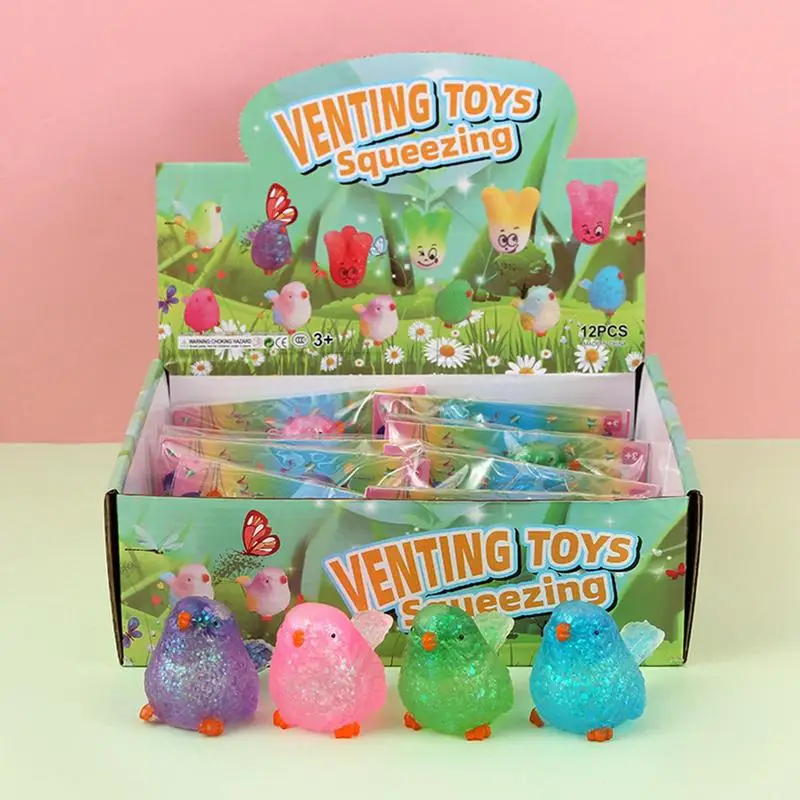 Slow Rebound Little Sparrow Anti-stress Toy Sequins Slow Rising Bird Anti-stress Mochi Toys Handheld Cartoon Animal Pinching Toy