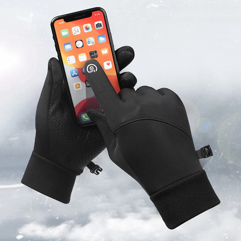 Winter Warm Touch Screen Gloves Outdoor Windproof Waterproof Cold-proof Gloves Men Driving Cycling Fishing Ski Gloves