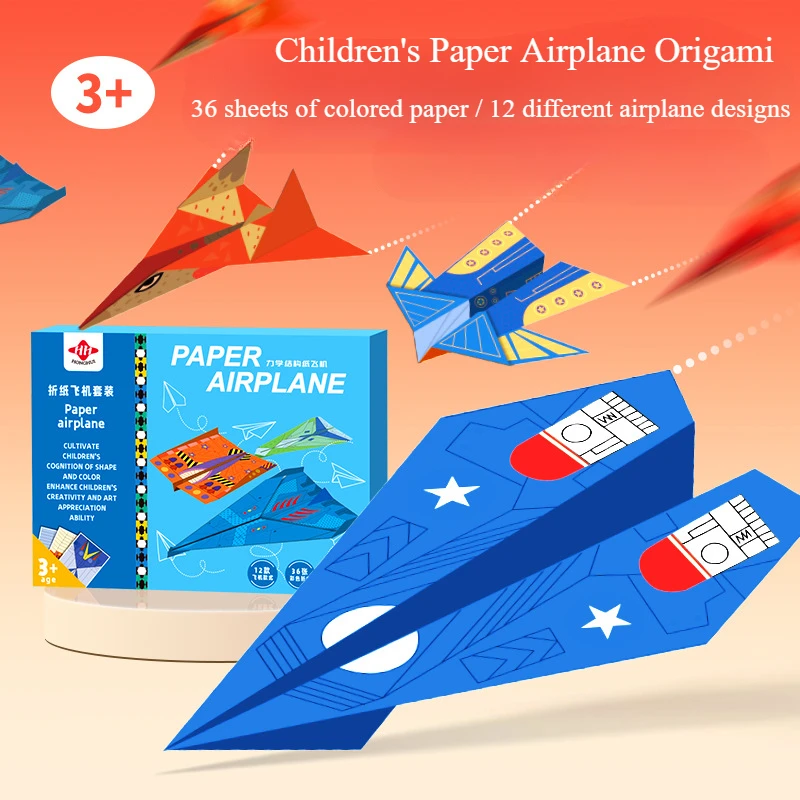 10/36 folhas 3d origami diy papel avião pistola crianças brinquedos educativos kit de artesanato melhorar o pensamento espacial do bebê presentes
