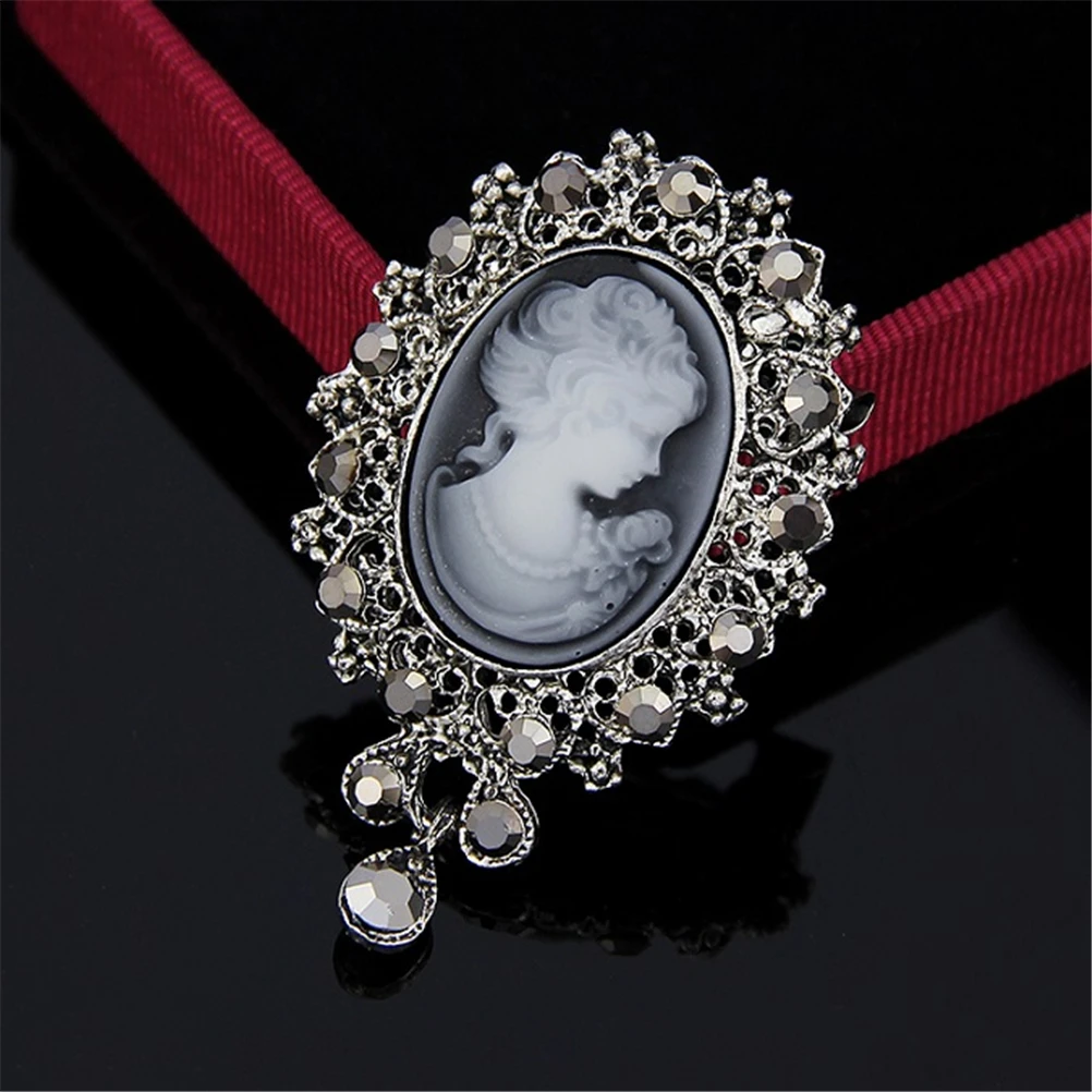 Vintage Brooch Pin - New-1PC Vintage Cameo Victorian Style Crystal