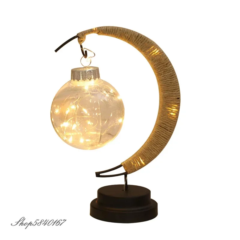 Imagem -06 - Rattan Led Moon Lamp para Crianças Luz Noturna Bateria Usb Branco Quente Rgb Luz Noturna Quarto Mesa Mesa Crianças Bebê