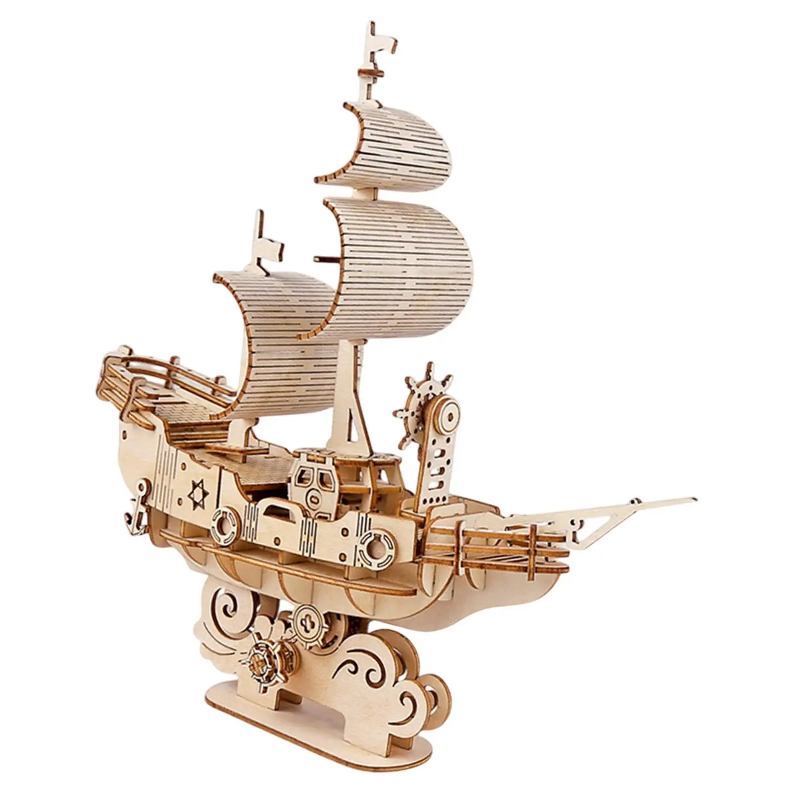 3D Boat Puzzle Model Intelligent Puzzle Assembly Toy for Birthday Gift