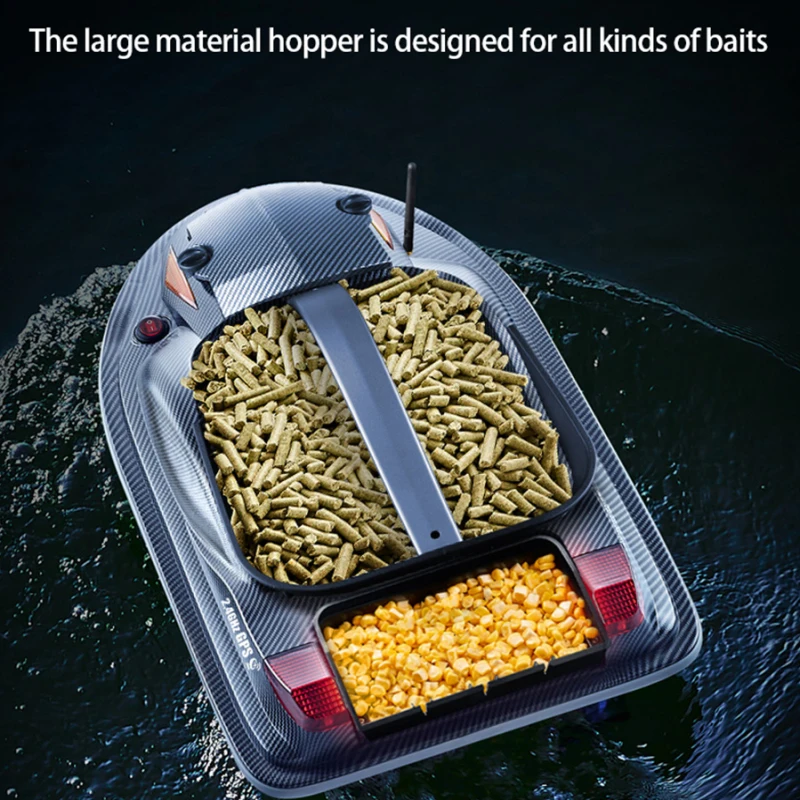 61CM GPS Crociera Ritorno Fish Finder Telecomando Bait Boat 500M Allarme acqua Voce 4KG 3Hopper Neting 12V RC Barca esca da pesca