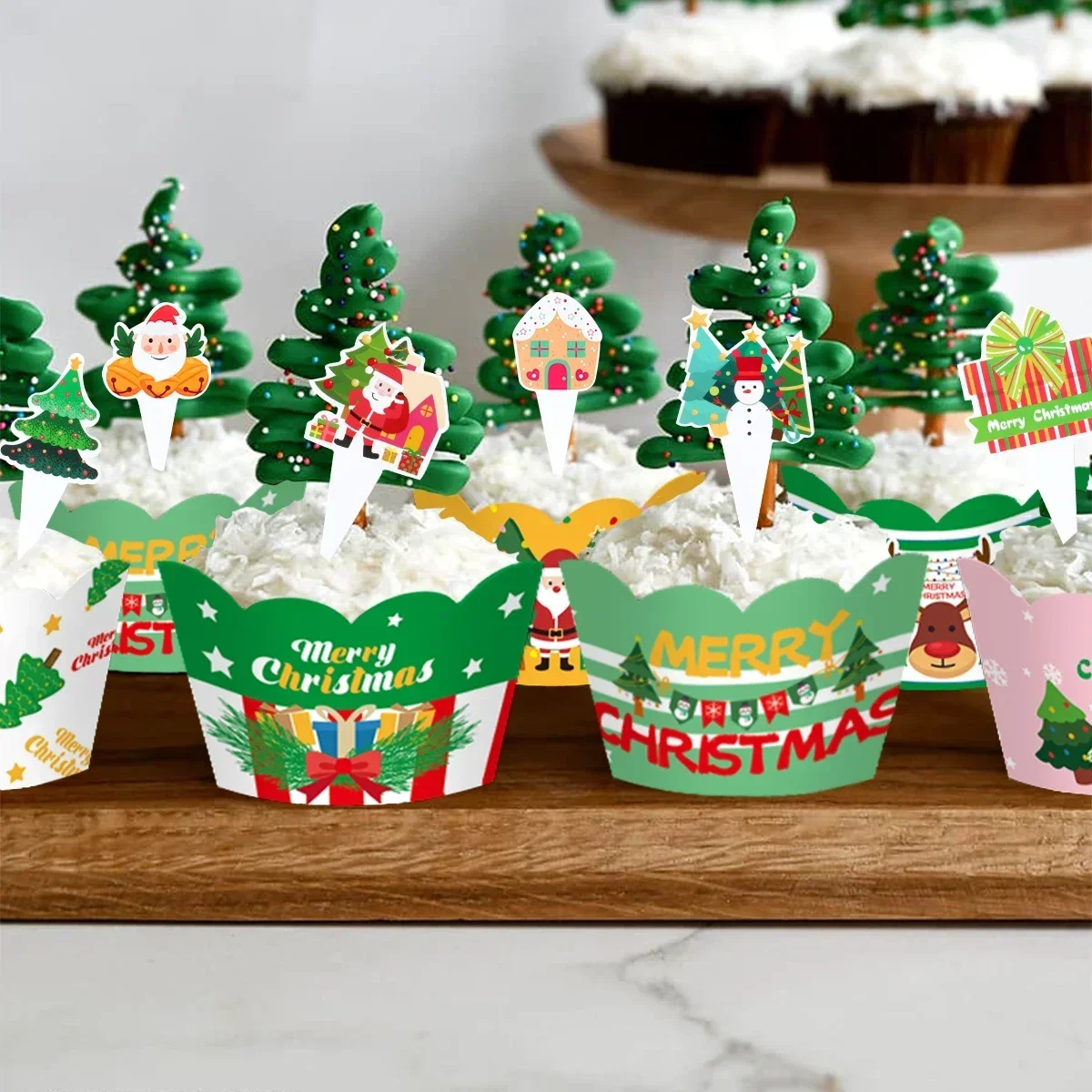 

Christmas Cupcake Wrappers Merry Christmas Decorations For Home Xmas Ornaments Decor Navidad Kerst New Year Gift Decor 2024