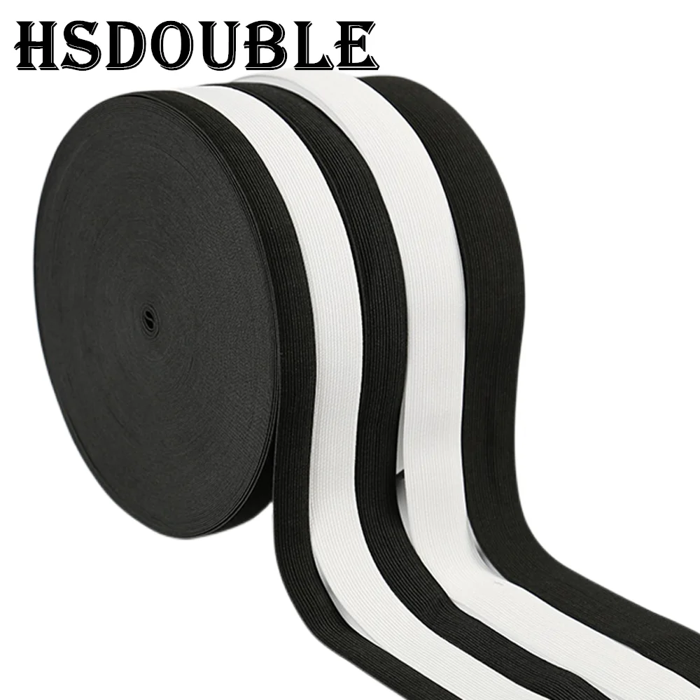 10-50MM Flat Elastic Bands Black White Nylon Rubber for Pregnant Baby DIY Sewing Garment Trousers Bags  Accessories