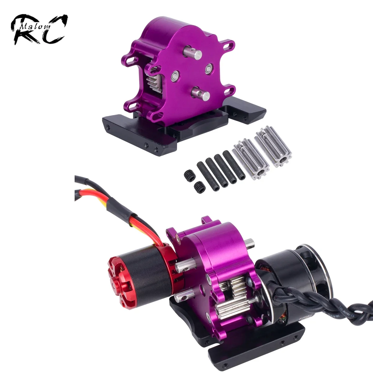 CNC Lightweight Gearbox OD-3 Overdrive Dual Transmission for 1/10 RC Crawler SCX10 II Pro LCG Chassis Straight Axle Upgrade