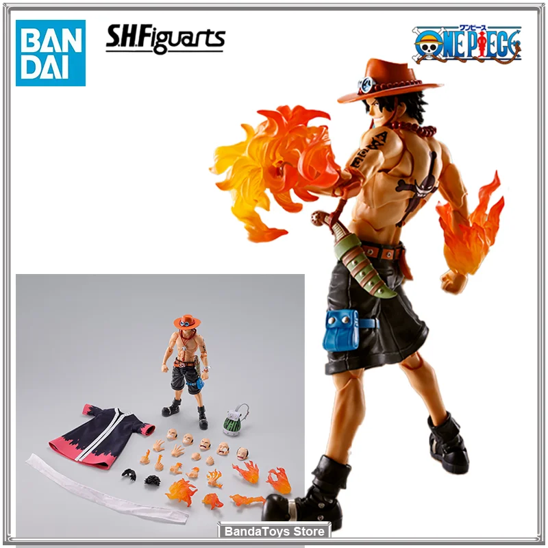 In Stock Original Bandai S.H.Figuarts ACE SHF PORTGAS D ACE Fire Fis In Stock Anime Action Collection Figures Model Toys