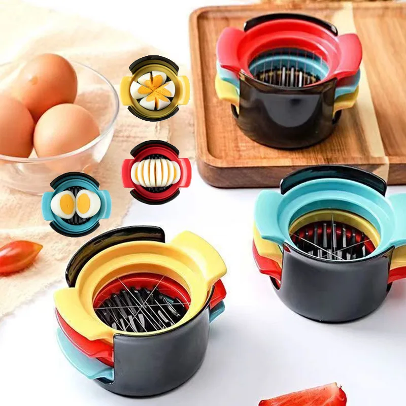 Multi-functional Egg Slicer, 4-in-1 Egg Cutter, Home Kitchen Tool, Mold Gadgets, Cooking Rod, Pine Pattern