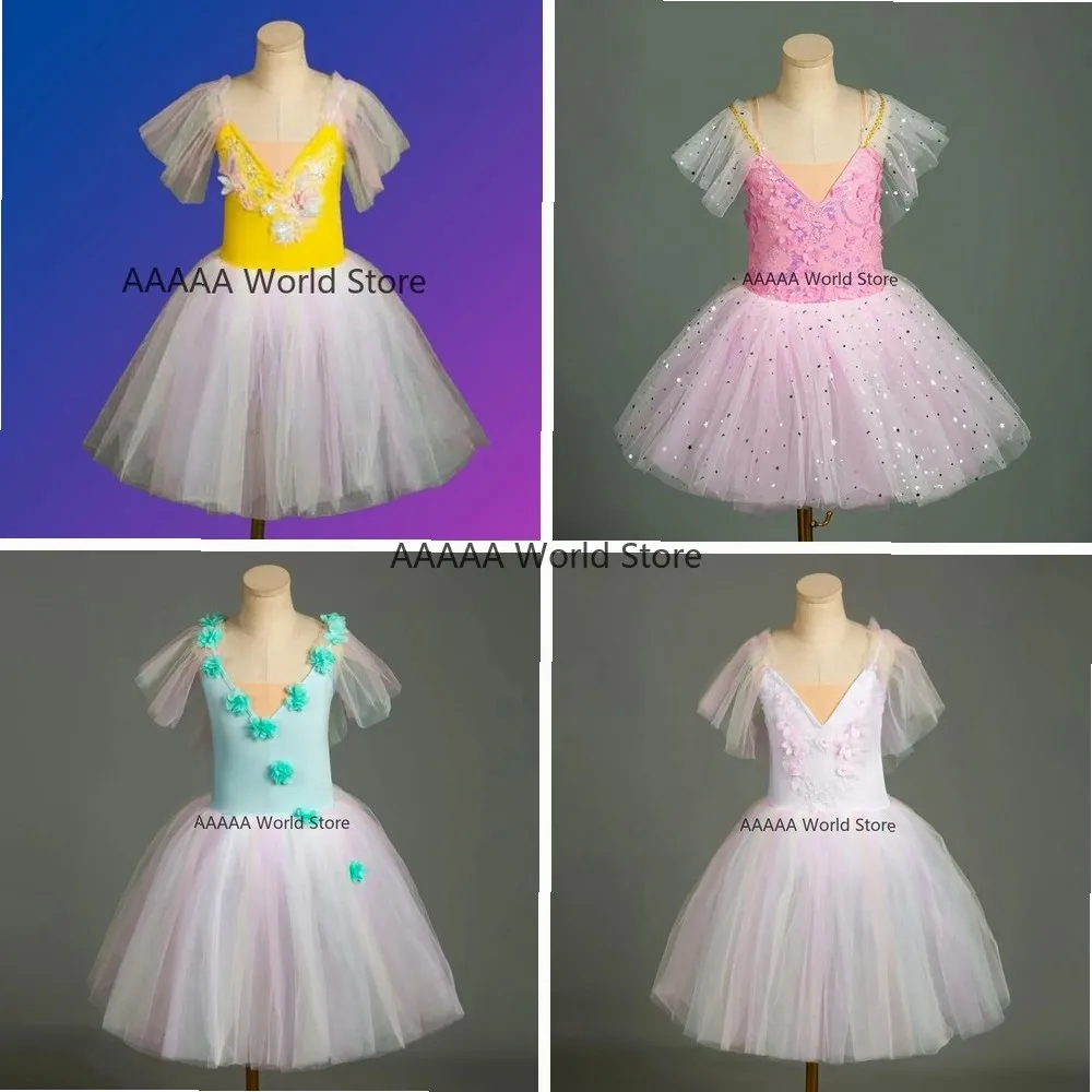 Vestido de Ballet para Niñas, Tutú, Disfraz de Danza, Leotardo para Actuaciones en Escenario, Ropa de Danza Infantil, Vestido de Ballet