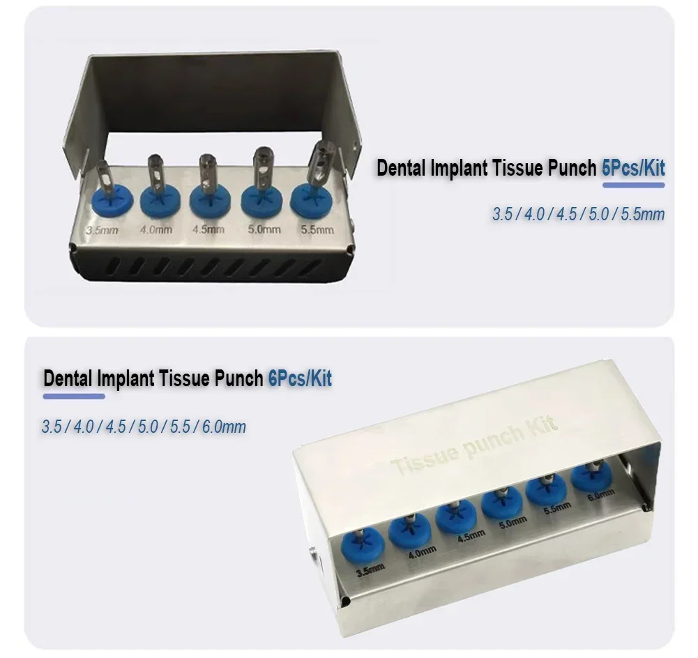 Dental Implant Drill Tissue Punch Kit Gingival Trephine Bur ∅3/3.5/4/4.5/5/5.5/6/6.5/7mm Dentistry Oral Surgical Bone Instrument