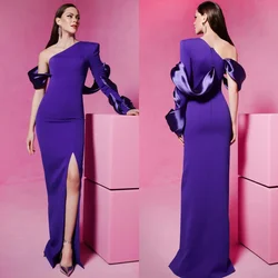 Customized Jersey Draped Pleat Evening A-line One-shoulder Bespoke Occasion Gown Long Dresses