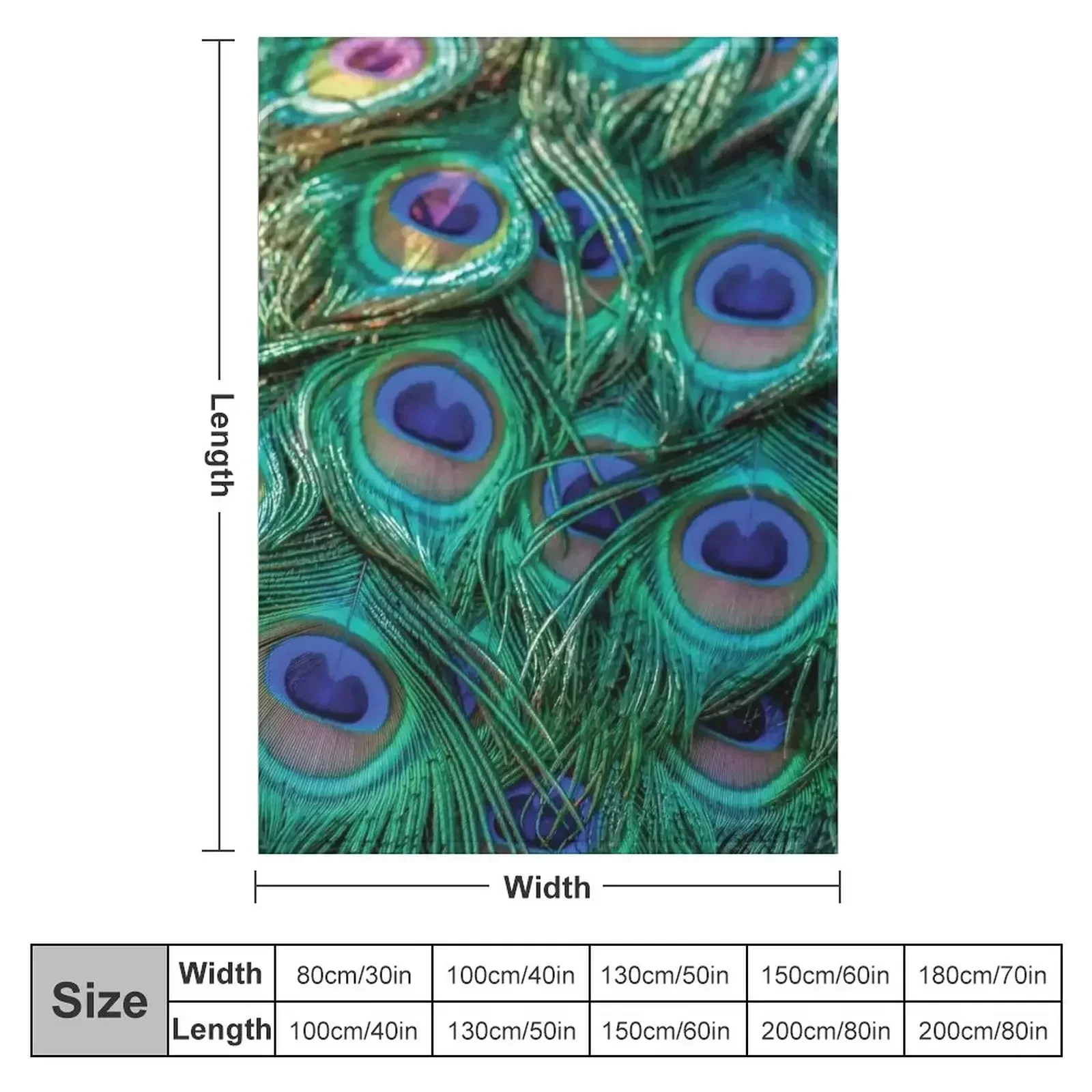 Green and blue peacock feathers Throw Blanket Large Designers Warm wednesday Bed covers christmas decoration Blankets