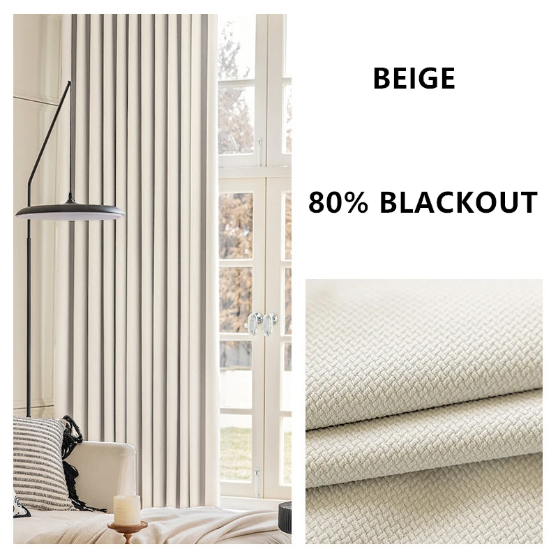 Op maat gemaakte, verdikte, effenkleurige, dubbelzijdige jacquard gordijnen van 310 cm hoog, 80%-90% verduisterend, voor woonkamer en slaapkamer.