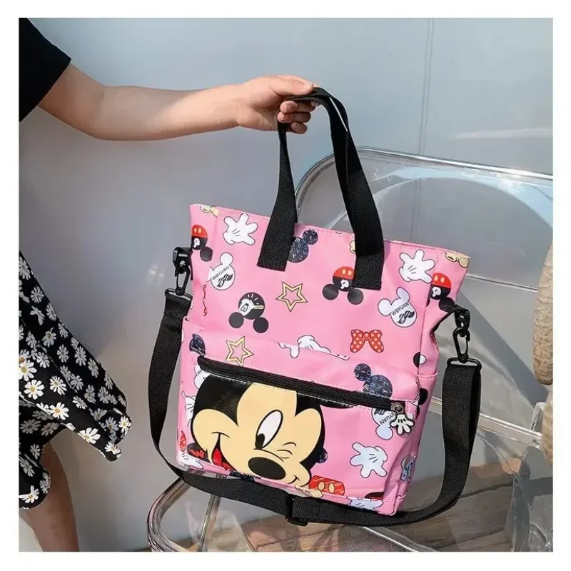 New 2024 Disney Mickey New Women\'s Handbag Cartoon Cute Children\'s Light Handbag Large Capacity Canvas Fashion Trend Student Bag