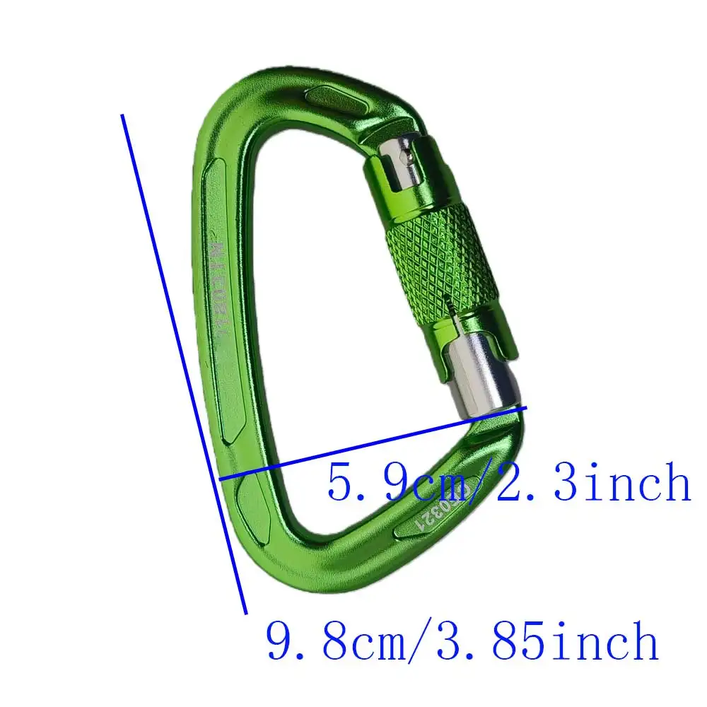 24KN Auto Locking Gate Carabiner Outdoor D-ring Buckle Climbing Rappelling Rigging Hammocks Locking Clip