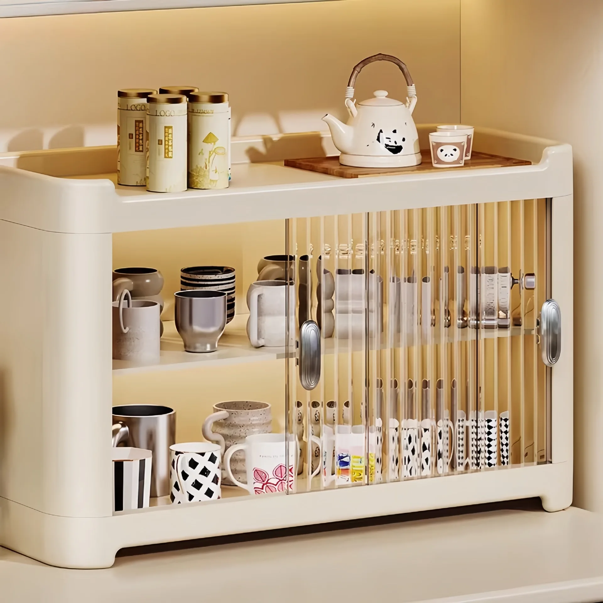 HYS  holder storage rack dust-proof water cup tea cup coffee cup side cabinet storage artifact high-end light luxury