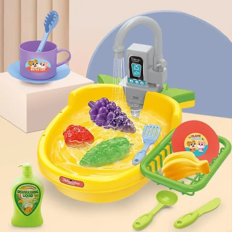 76HF Kleinkind-Rollenspiel-Geschirrspielzeug, realistisches Wasserbecken, Wasserhahn, für Kinder, als Versorgung