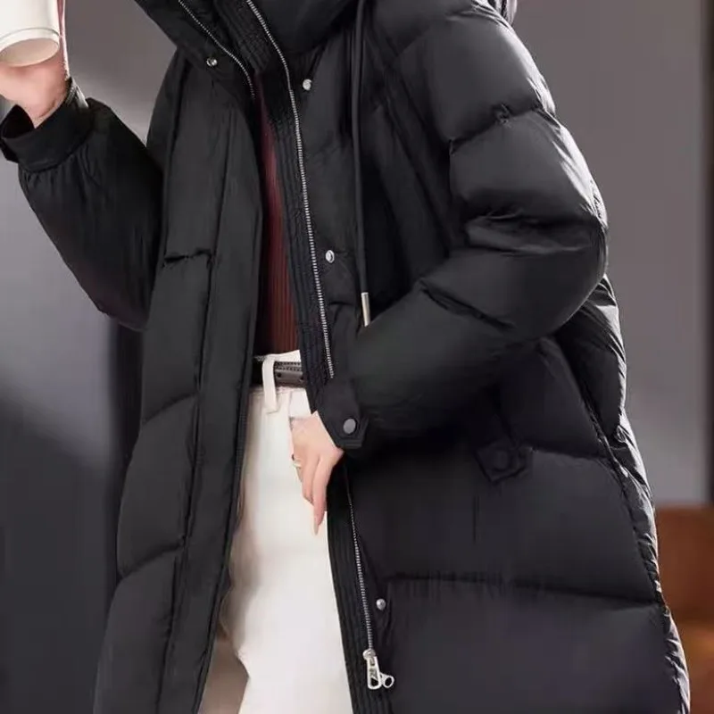 Neue frauen Baumwolle Kleidung Lange Winter Warme Unten Baumwolle Jacke Mode Weibliche Koreanische Lose Mit Kapuze Parker Mantel Stepp Jacke