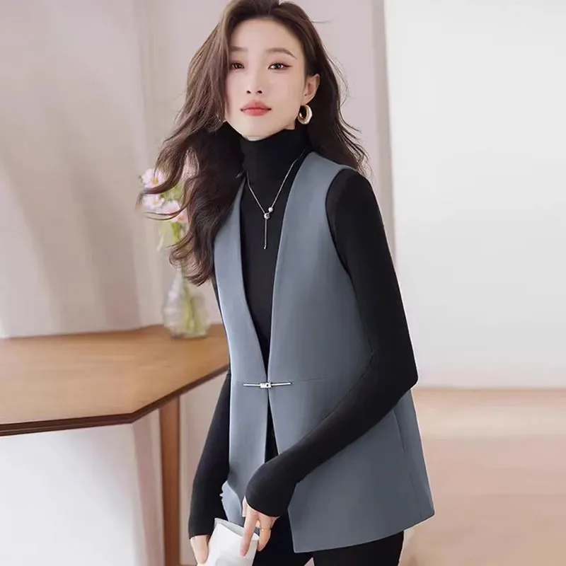 Sleeveless Suit Vest Jacket for Women Autumn New Professional Vest Vest Casual Versatile Vest for Women