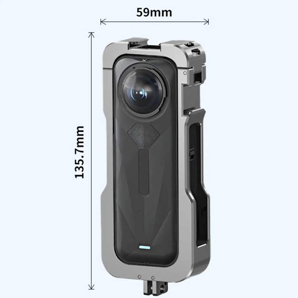 قفص واقي معدني مع غطاء للعدسات لـ Insta360 X5 غطاء مضاد للخدش كاميرا حماية الجسم ملحقات كاميرا رياضية