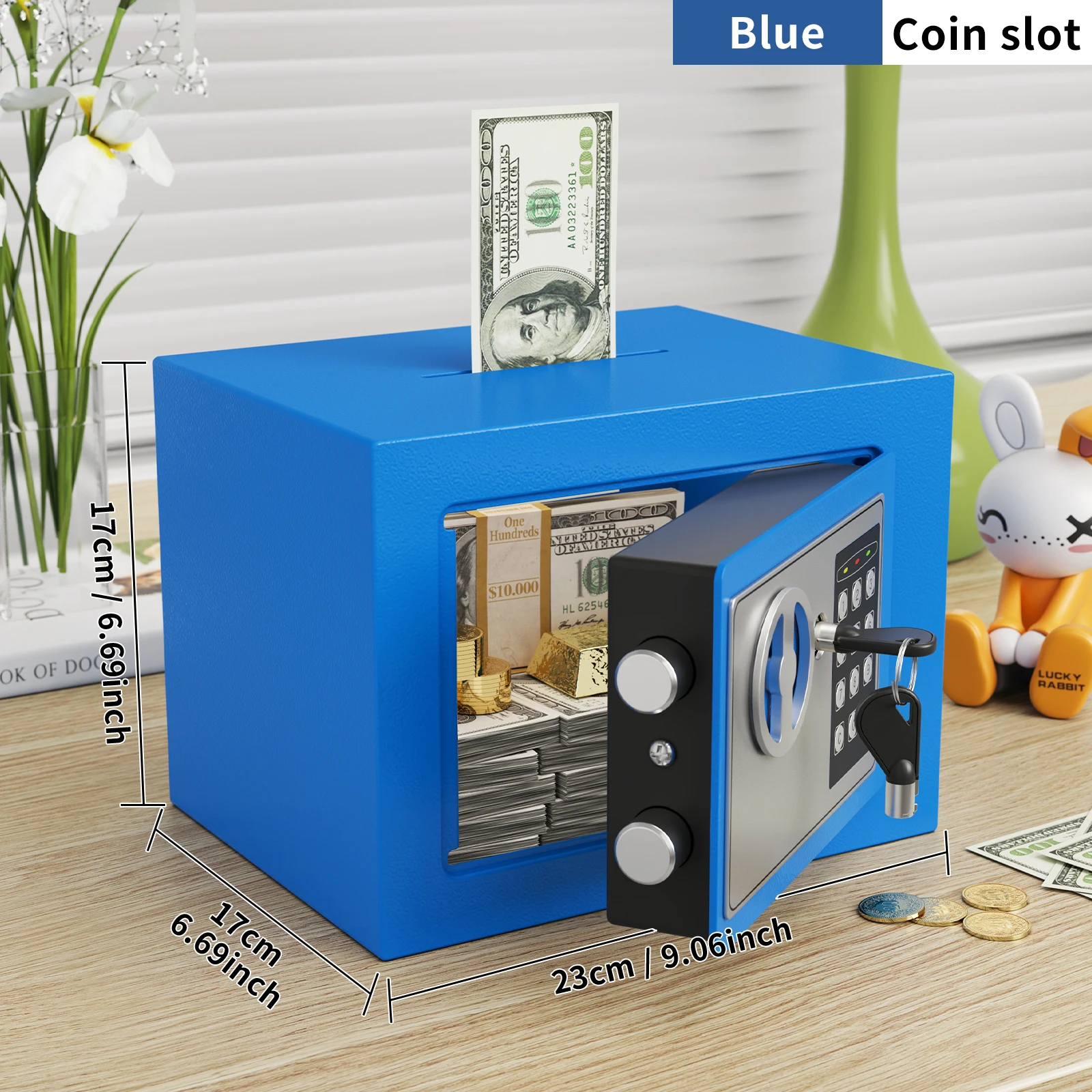Mini cassaforte antifurto per la casa, salvadanaio per bambini, armadietto a gettoni, ufficio