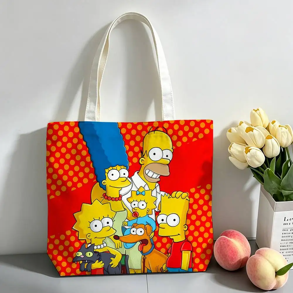 Happy S-SimpsonS   Printed Canvas Tote Bag Shoulder Bag Commuter Mommy Shopping Bag