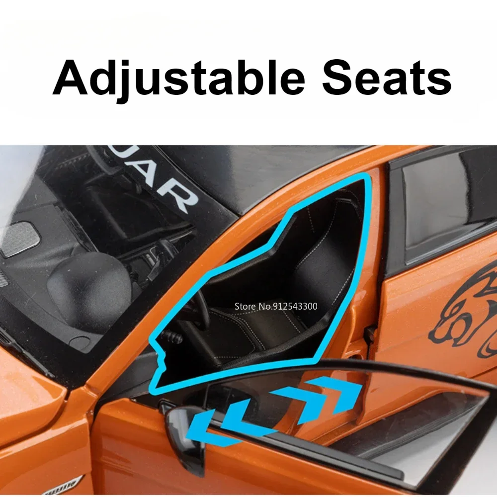 1:18 Schaal XE SV Project 8 Chiron Speelgoedmodel Autodeuren Geopend Geluid Licht Trek Sportwagens Schokabsorptiemodellen voor jongens