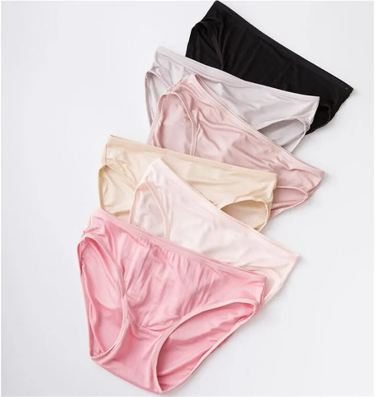 

3 Pair 100% Mulberry Silk Underwear Women Briefs Thin Lady Panties Girly Panties
