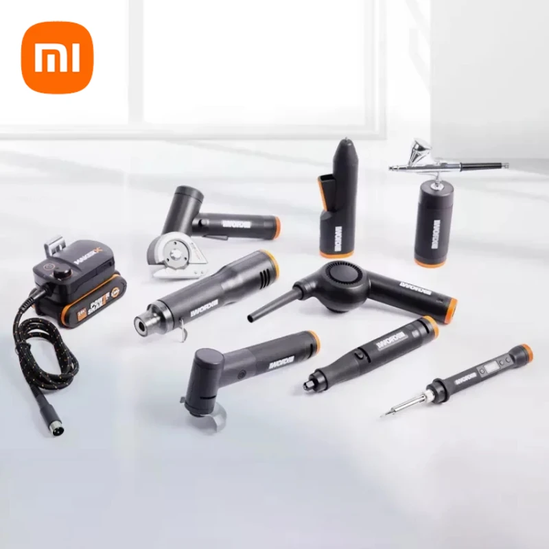 

Набор инструментов Xiaomi Worx MakerX, вращающийся инструмент, угловая шлифовальная машина, воздушная щетка, тепловая пушка, древесина и металл, роторный резак, горячий клей, мини-воздуходувка